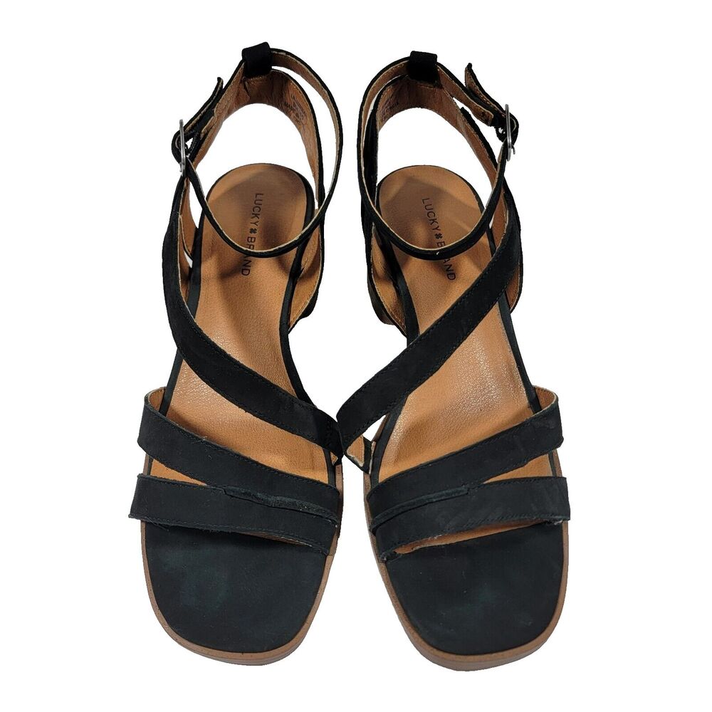 Lucky Brand Women's Size 9M Junnah Black‎ Strappy Sandals